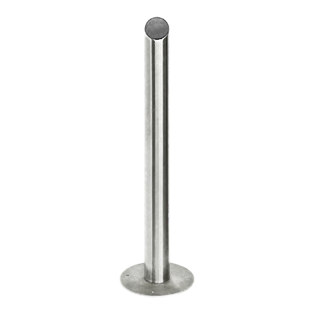CDVI RPSS-100D 100mm x 1000mm Round Stainless Steel Post with angled top plate